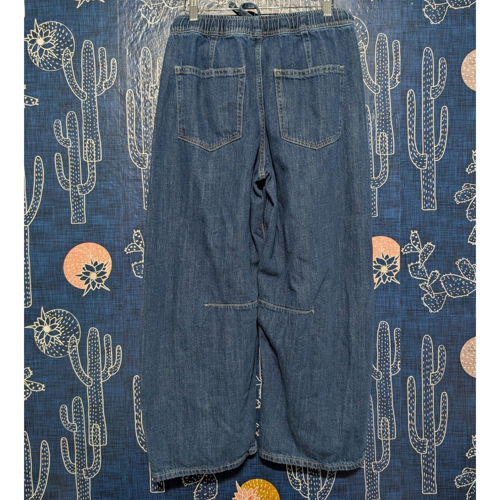 Gap Mid Rise Horseshoe Blue Denim Pull On Drawstring Jeans Small - Picture 5 of 8